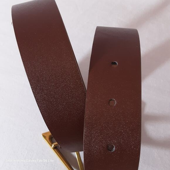 Womens Fashion Belt with Triangle Buckle Small Waist Wide Coffee Brown Strap" - Picture 7 of 10